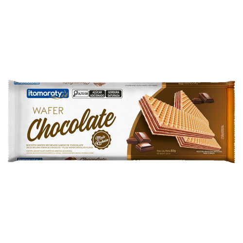 BISCOITO WAFER ITAMARATY 80GR CHOCOLATE - CX COM 50 UN