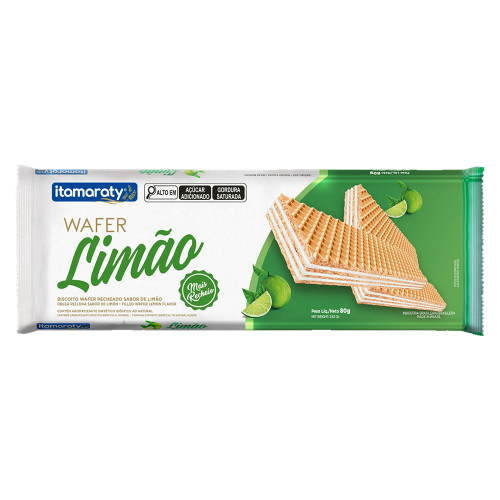 BISCOITO WAFER ITAMARATY 80GR LIMÃO - CX COM 50 UN