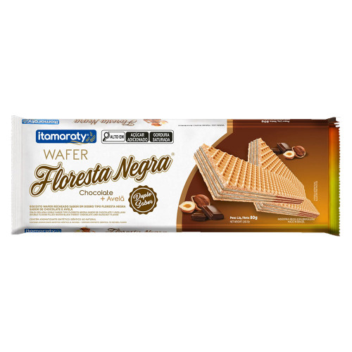 BISCOITO WAFER ITAMARATY 80GR FLORESTA NEGRA - CX COM 50 UN