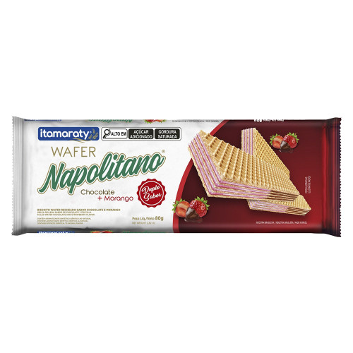 BISCOITO WAFER ITAMARATY 80GR NAPOLITANO - CX COM 50 UN