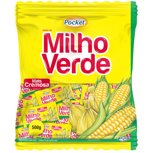 BALA POCKET DURA RICLAN 500GR MILHO VERDE - UNIDADE