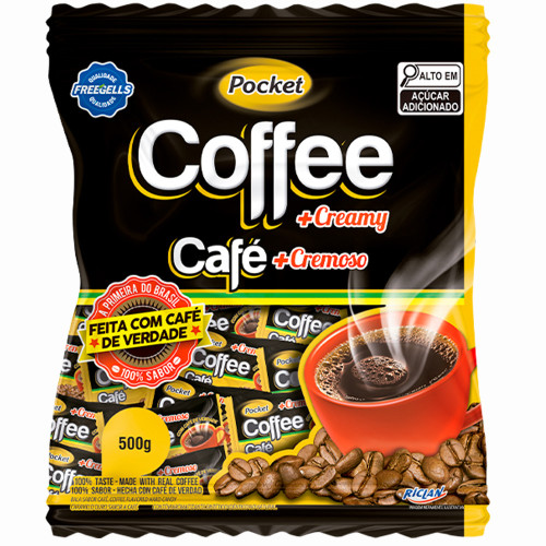 BALA POCKET DURA RICLAN 500GR CAFÉ - UNIDADE