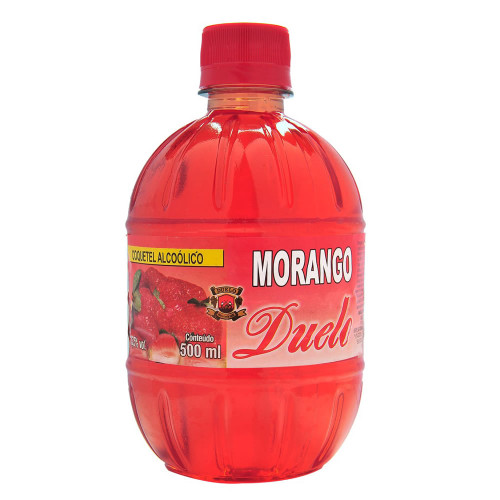 CACHAÇA DUELO 500ML MORANGO - CX COM 12 UN