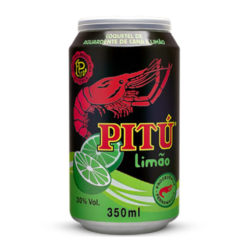 CACHAÇA PITÚ LATA 350ML LIMÃO - CX COM 12 UN