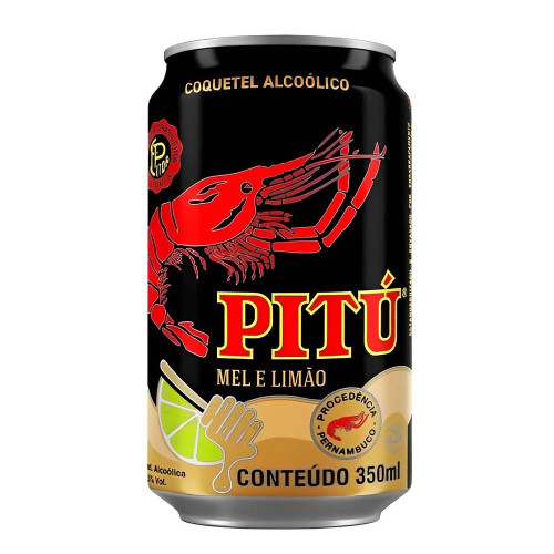 CACHAÇA PITÚ LATA 350ML MEL E LIMÃO - CX COM 12 UN