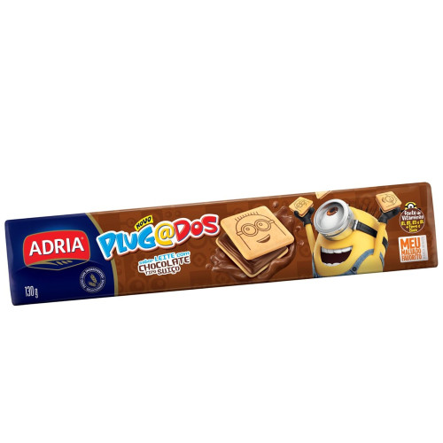 BISCOITO PLUGADOS ADRIA 130GR CHOCOLATE - CX COM 30 UN