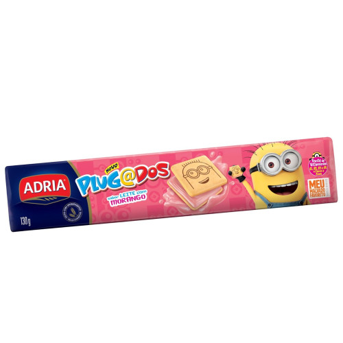 BISCOITO PLUGADOS ADRIA 130GR MORANGO - CX COM 30 UN