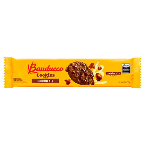 COOKIES BISCOITO BAUDUCCO 100GR CHOCOLATE - CX COM 45 UN