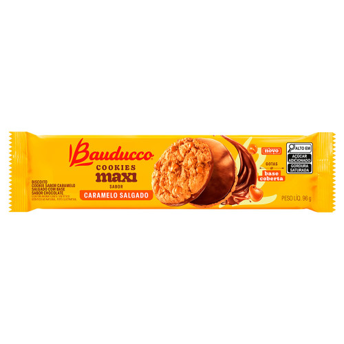 COOKIES BISCOITO BAUDUCCO MAXI 96GR - CARAMELO CX COM 42 UN