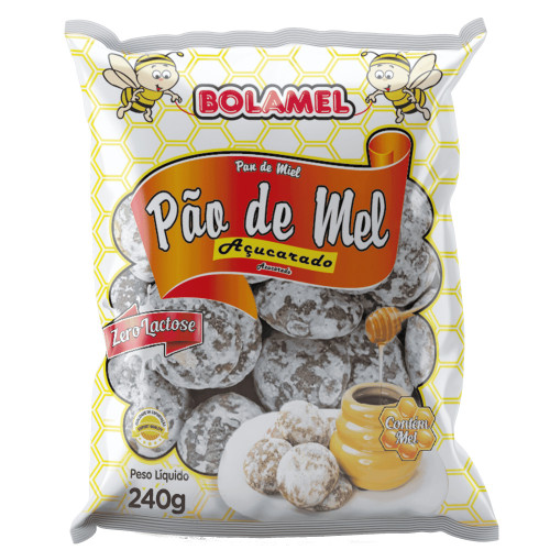 PÃO DE MEL AÇUCARADO BOLAMEL 240GR - CX COM 25 UN