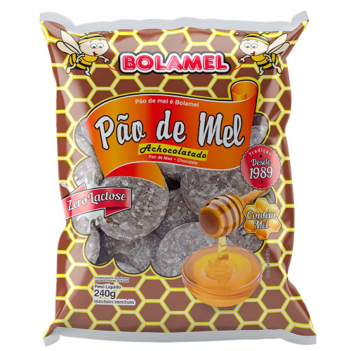 PÃO DE MEL ACHOCOLATADO BOLAMEL 240GR - CX COM 25 UN