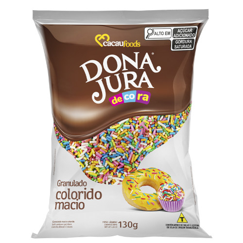 GRANULADO DONA JURA 130GR COLORIDO - CX COM 40 UN