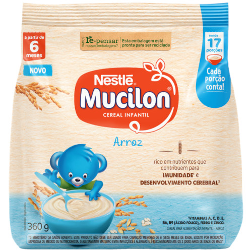 MINGAU MUCILON NESTLÉ SACHÊ 360GR ARROZ - CX COM 9 UN