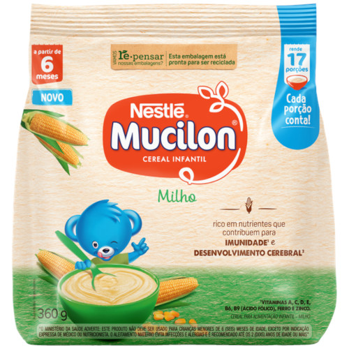 MINGAU MUCILON NESTLÉ SACHÊ 360GR MILHO - CX COM 9 UN
