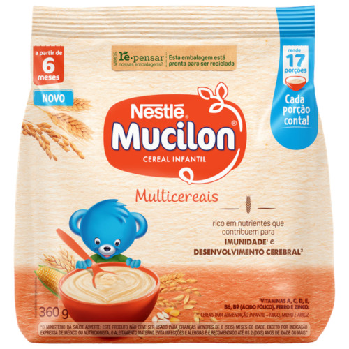 MINGAU MUCILON NESTLÉ SACHÊ 360GR MULTICEREAIS  - CX COM 9 UN