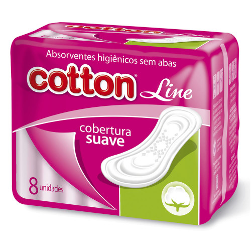 ABSORVENTE COTTON LINE C/ 8UN SUAVE SEM ABAS - CX COM 60 UN