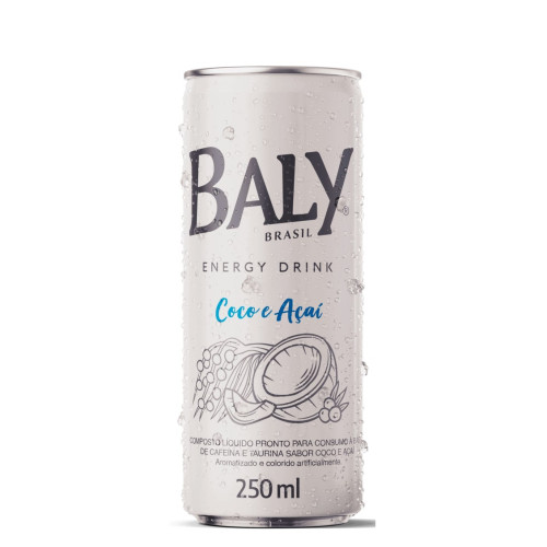 ENERGÉTICO BALY LATA 250ML COCO E AÇAÍ - FD COM 6 UN