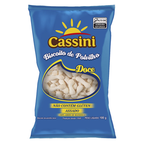 BISCOITO DE POLVILHO DOCE CASSINI 100GR - CX COM 25 UN
