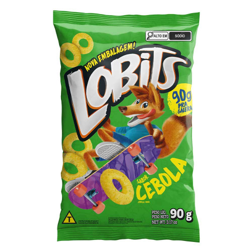 SALGADINHO LOBITS 90GR CEBOLA - CX COM 16 UN