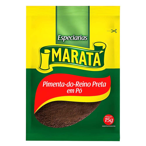 PIMENTA DO REINO PRETA EM PÓ MARATÁ 15GR - FD COM 24 UN