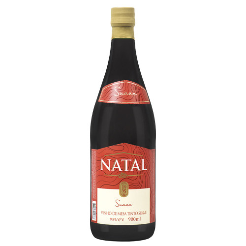 VINHO NATAL 900ML TINTO SUAVE - CX COM 6 UN