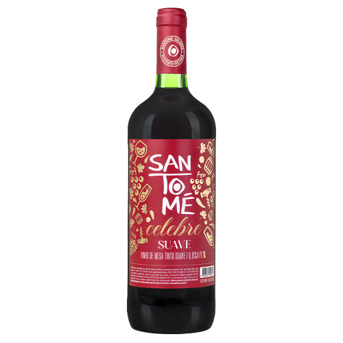 VINHO SANTOMÉ 1 LITRO TINTO SUAVE - CX COM 6 UN