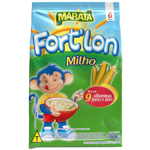 MINGAU FORT'LON MARATÁ 180GR MILHO - CX COM 12 UN
