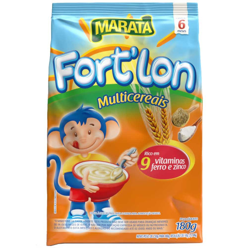 MINGAU FORT'LON MARATÁ 180GR MULTICEREAIS - CX COM 12 UN
