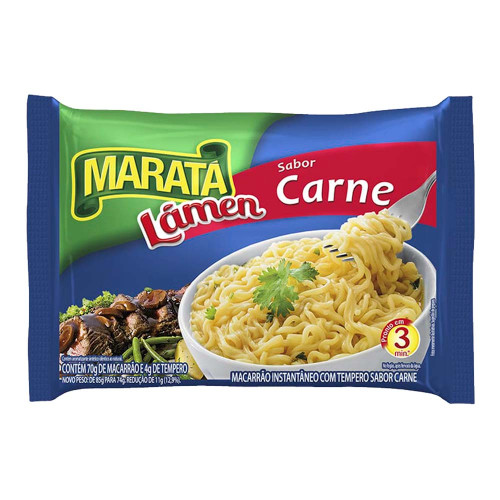 MACARRÃO INSTANTÂNEO MARATÁ 74GR CARNE - CX COM 48 UN