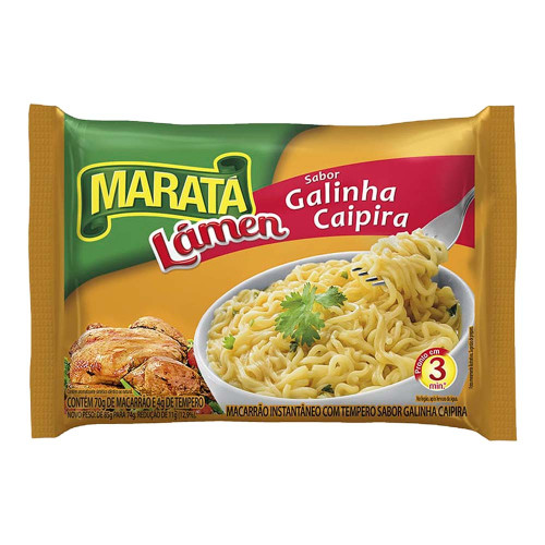 MACARRÃO INSTANTÂNEO MARATÁ 74GR GALINHA CAIPIRA - CX COM 48 UN