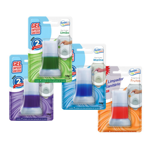GEL APLICADOR SANITÁRIO SAMPA CLEAN 14GR SORTIDO - PC COM 10 UN
