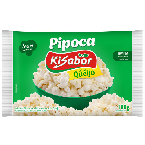 PIPOCA PARA MICRO-ONDAS QUEIJO KISABOR 100GR - CX COM 08 UN
