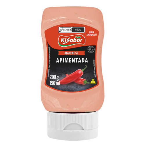 MAIONESE APIMENTADA KISABOR 200GR - CX COM 12 UN