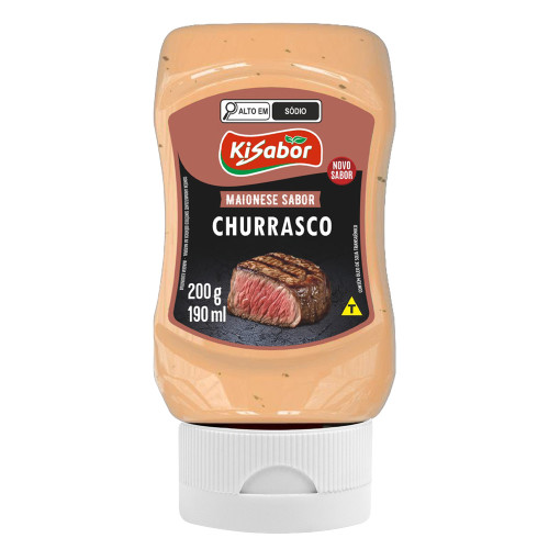 MAIONESE KISABOR 200GR CHURRASCO - CX COM 12 UN