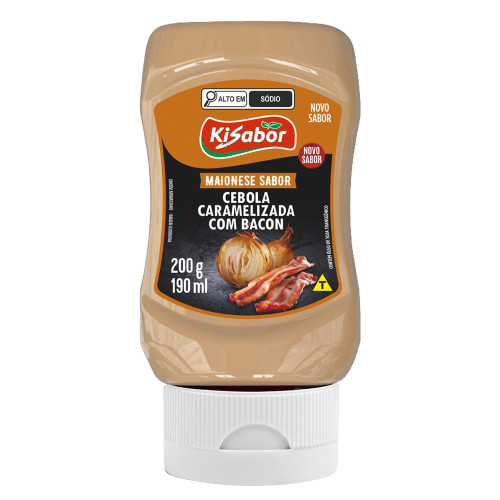 MAIONESE KISABOR 200GR CEBOLA CARAMELIZADA COM BACON - CX COM 12 UN