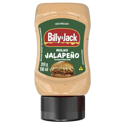 MOLHO BILLY & JACK JALAPEÑO KISABOR 200GR - CX COM 12 UN