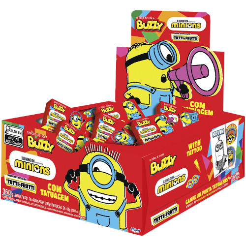 CHICLE BUZZY RICLAN 360GR MINIONS TUTTI FRUTTI - DP COM 90 UN