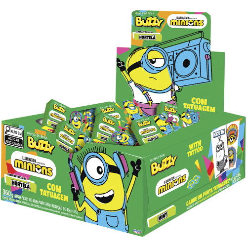 CHICLE BUZZY RICLAN 360GR MINIONS HORTELÃ - DP COM 90 UN