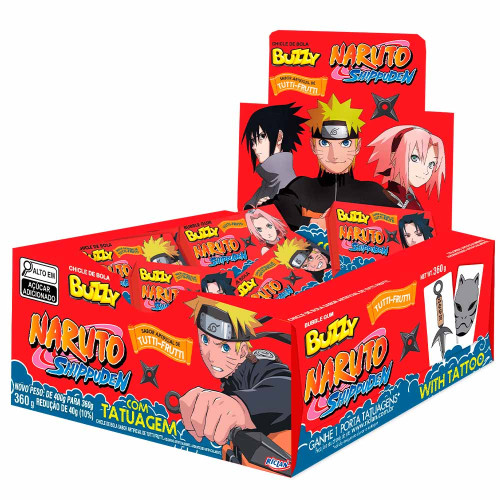 CHICLE BUZZY RICLAN 360GR NARUTO TUTTI FRUTTI - DP COM 90 UN