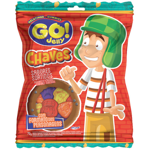 BALA GELATINA RICLAN GO JELLY 70GR CHAVES - CX COM 12 UN