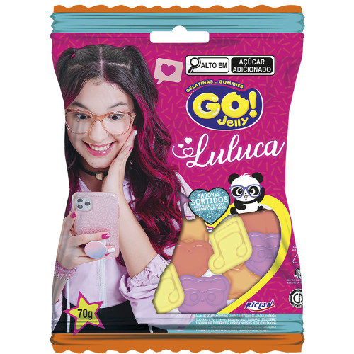 BALA GELATINA RICLAN GO JELLY LULUCA 70GR - CX COM 12 UN