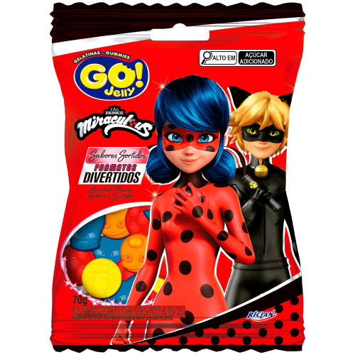 BALA GELATINA RICLAN GO JELLY 70GR LADYBUG - CX COM 12 UN