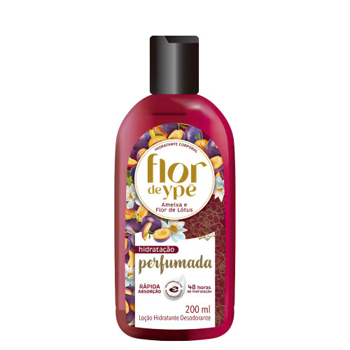 LOÇÃO HIDRATANTE CORPORAL FLOR DE YPÊ AMEIXA E FLOR DE LÓTUS 200ML - CX COM 12 UN