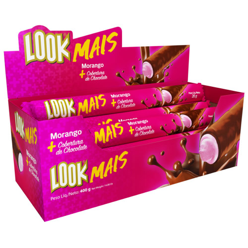 CHOCOLATE LOOK MAIS ITAMARATY 20GR MORANGO - DP COM 20 UN