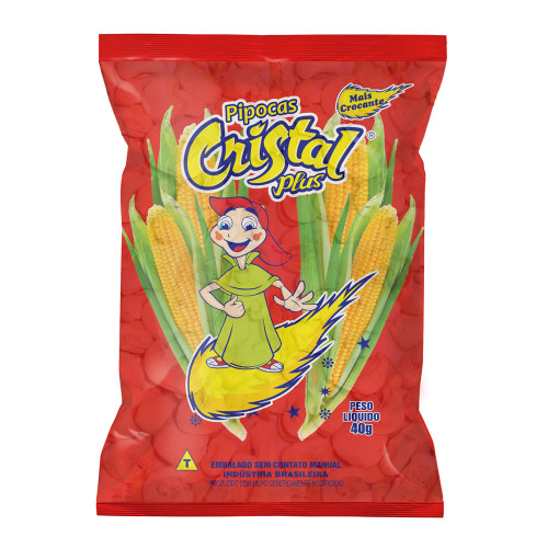 PIPOCA CRISTAL PLUS DOCE 40GR MÉDIA - CX COM 50 UN