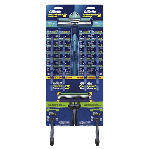 APARELHO DE BARBEAR PRESTOBARBA ULTRAGRIP+2 PRESTO 3 LÂMINAS - CARTELA COM 26 UN