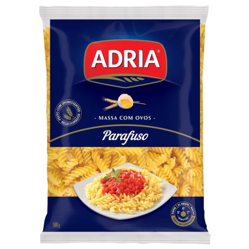 MACARRÃO ADRIA 500GR PARAFUSO - FD COM 20 UN