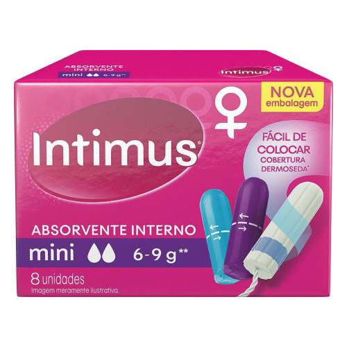 ABSORVENTE INTIMUS INTERNO C/ 8UN MINI - CX COM 12 DP