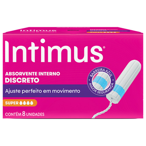 ABSORVENTE INTIMUS INTERNO C/ 8UN SUPER - CX COM 12 DP