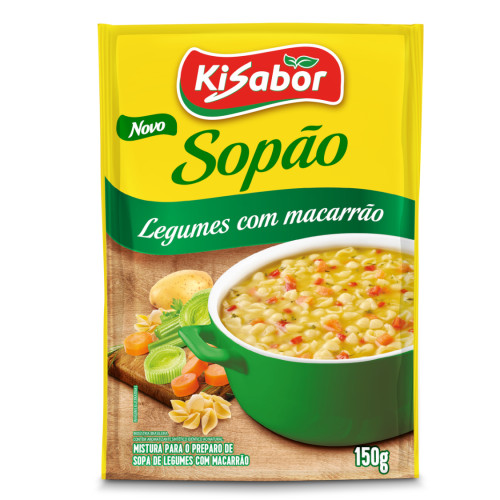 SOPÃO KISABOR 150GR LEGUMES COM MACARRÃO - CX COM 15 UN